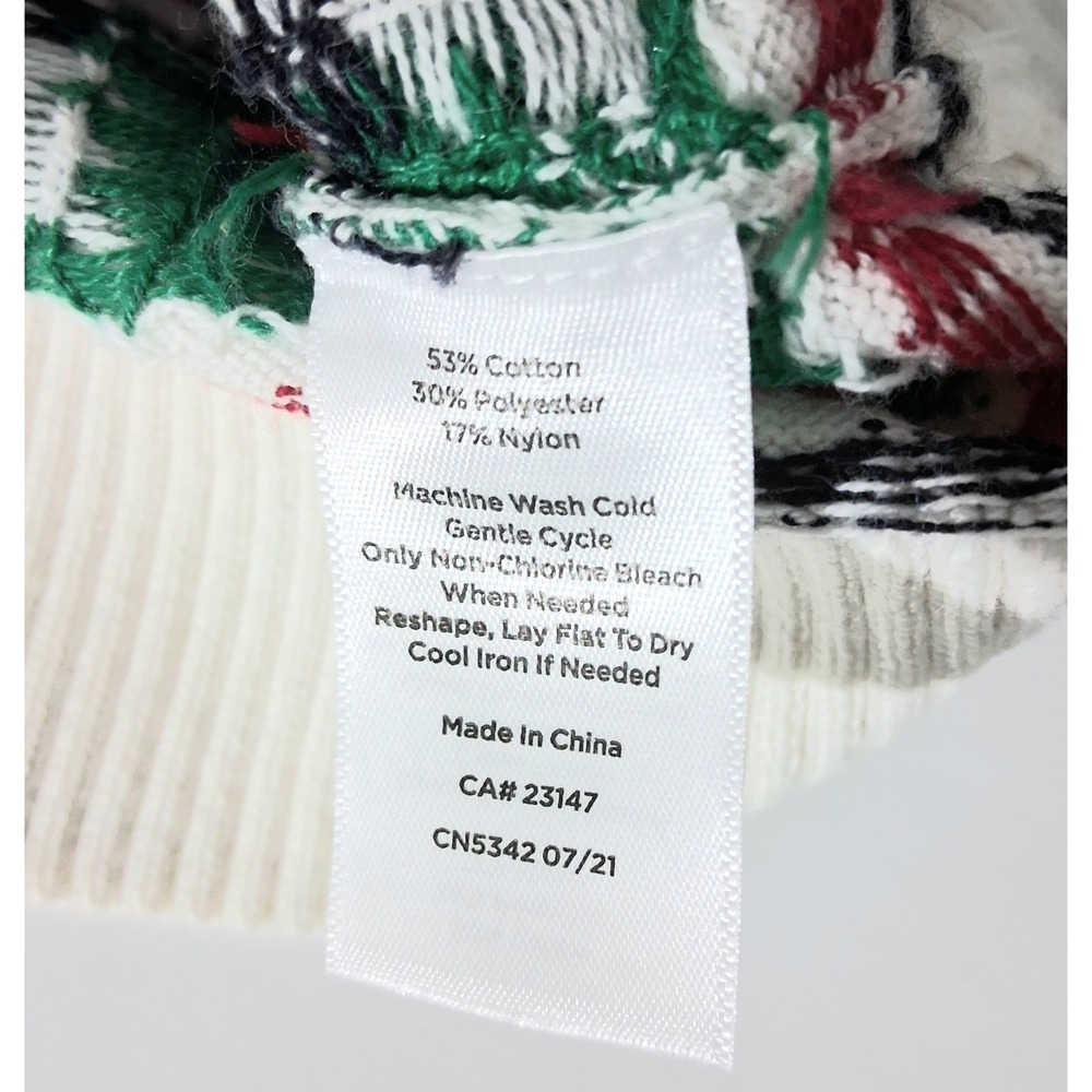 Talbots Sweater Women's Size Large Fair Isle Puff Shoulder Christmas Tree Truck - Picture 7 of 9